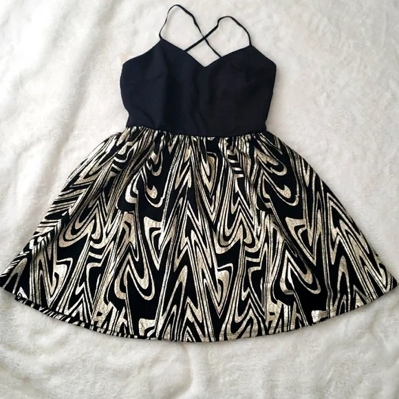 Glare Dresses | Cute Black And Gold Dress | Color: Black/Gold | Size: M | Soniema's Closet